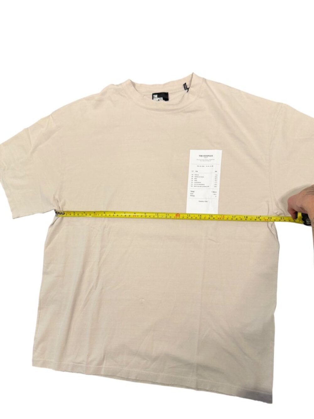 NWT The Kooples Receipt T-Shirt – Sand/White- Men's S/ Women's M- MSRP $195 - Picture 2 of 10